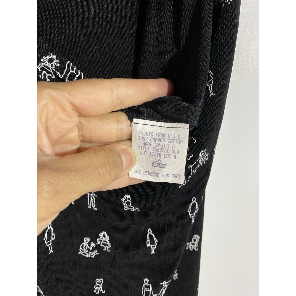 Carole Little Dress 16 Black Maxi Artsy Vacation Y2K Travel Cruise Resort USA - Picture 4 of 10